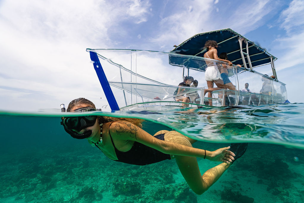 Reef Explorer clear boat and snorkeling tour Turks and Caicos